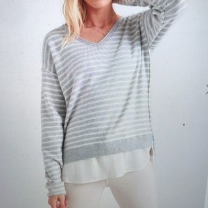Lucky Brand V-neck striped woven sweater size XS